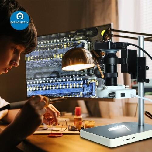 1080P 38MP HDMI USB Electronic Digital Video Microscope Camera Zoom 130X C Mount Lens 56 LED Ring Light Mini Microscope Set