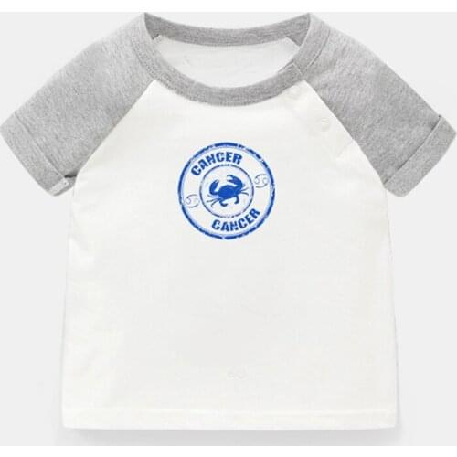 Constellation Cancer Design Libra Pisces Sagittarius Newborn Baby T-shirts Toddler Graphic Raglan Color Short Sleeve Tee Tops