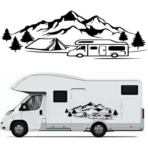 Mountain adventures car VW T5 T6 door stickers DIY decoration rv TRANSIT van trailer camper vinyl decals accessories