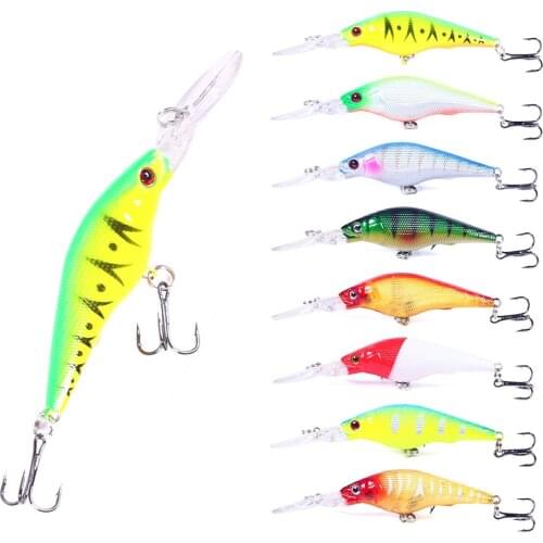HENGJIA 1pcs 9cm 6.5g Deep Diving Artificial Wobbler 3D lifelike Hard Bait Bass Pike Perch Freshwater Fishing Lure Tackle