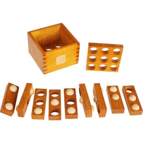 Difficulty Level 3D Wooden Game Traditional IQ Brain Teaser Puzzle for Adults Children