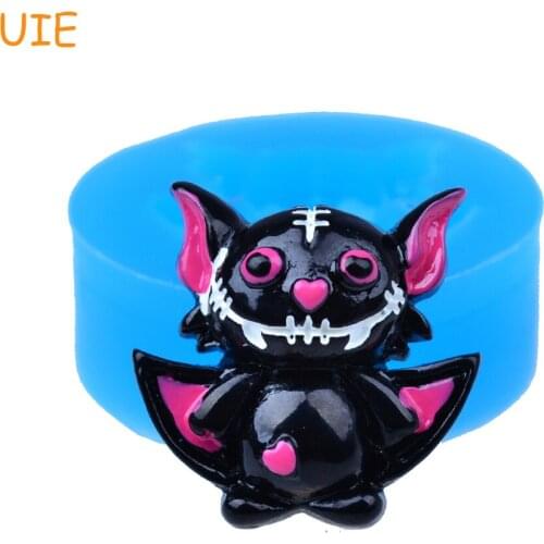 JYL275U 27mm Halloween Bat Flexible Silicone Mold - Cookie Biscuit, Cake Decorating Fondant Crtaft, Resin, Chocolate, Candy Mold