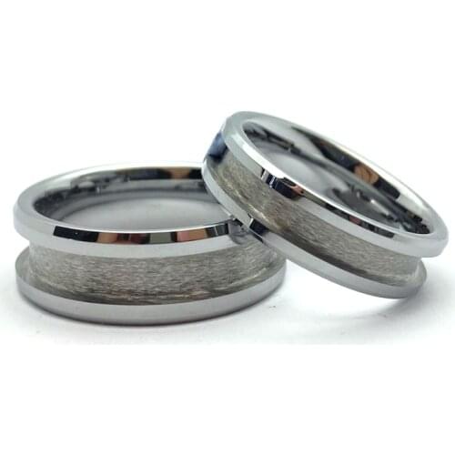 Wholesale 8mm 6mm Tungsten Carbide Ring Core Channel Ring Blank for Inlay Men Women Handmade Jewelry