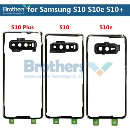 Battery Housing for Samsung Galaxy S10 S10e S10 Plus Transparent Battery Door with Camera Glass Back Cover for G973 G970 G975