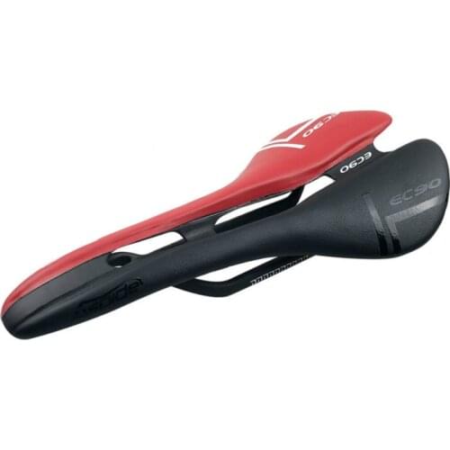 EC90 Full carbon fiber leather bicycle saddle road mountain bike saddle soft bike seat cycling parts balck, red ,white