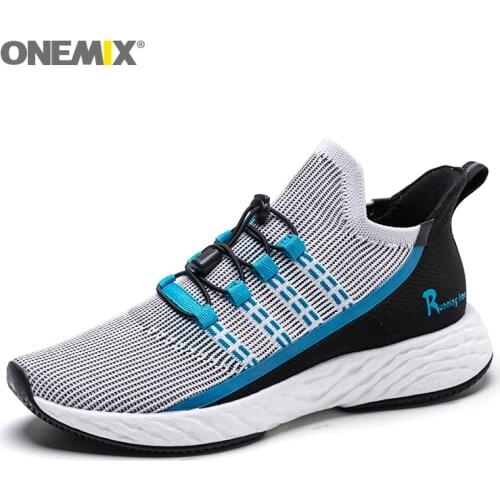 ONEMIX Cushion Sneakers Men Running Shoes Ultra Soft Light Breathable Damping Athletic Fitness Shoe Outdoor Casual Trainers