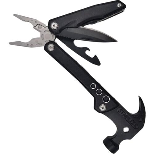 Multi-Purpose Camping Claw Hammer Axe Hiking Emergency Survival Multitool 11 in 1 Folding Mini Knife Saw Screwdrivers Hammer