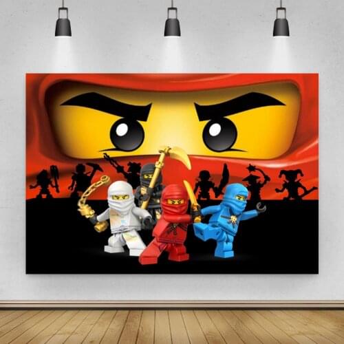 Cartoon Toy Warriors Fighting Side By Side Background Boys Birthday Party Decoration Photography Studio Digital Backdrop Cloth