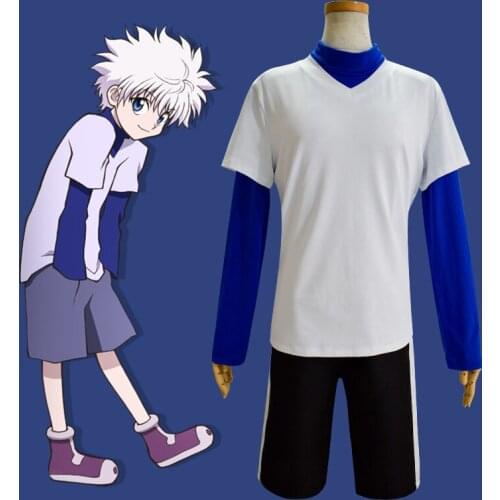 Men Women Halloween Outfits Custom Made Halloween Hunter X Hunter Cosplay Killua Zoldyck Cosplay Costume Plus Size 2XL