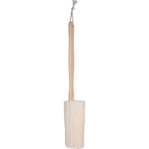 Natural Exfoliating Loofah Back Sponge Scrubber Brush with Long Wooden Handle Stick Holder Body Shower Bath Spa
