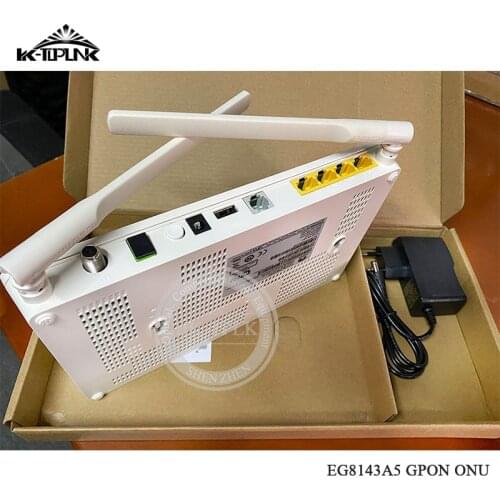 NEW Hua Wei EG8143A5 GPON ONT ONU FTTH Modem 1GE +3FE+1TEL+ 2.4G Wifi + CATV Onu Ont 4 LAN Port Firmware English Verison