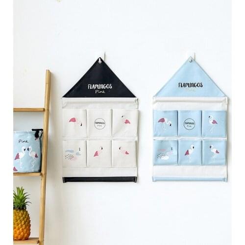 New style 39*43cm Cotton linen Storage Bag wall hanging colthes organizer toys shoes storage sundries collection GZMZ-03