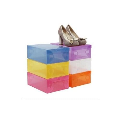 Wholesale 100pcs/lot Womens Plastic Clear Shoes Box Storage Organizer 28cm*18cm*10cm