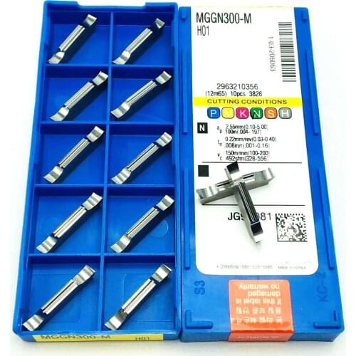 Slotting blade MGGN300-M H01 original cemented carbide 3mm cutting blade MGGN 300 CNC grooving tool for aluminum