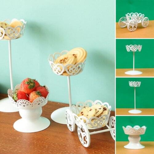 Elegant White Iron Metal Cupcake Cake Stand Ice Cream Pastry Baking Metal Wheel Cupcake Stand Cake Display Birthday Party Decor