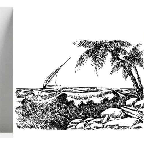 AZSG Great Waves Sailboat Surfing Clear Stamps For DIY Scrapbooking/Card Making/Album Decorative Silicone Stamp Crafts