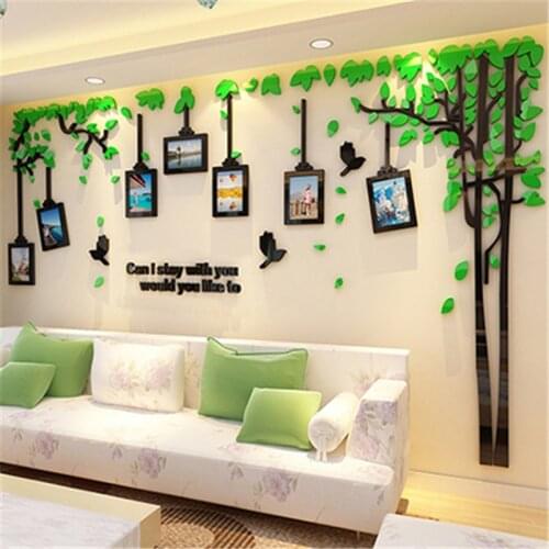 Romantic Tree Three-dimensional Acrylic Wall Stickers Living Room Sofa TV Background 3d Wall Sticker Creative Photo Frame Decor