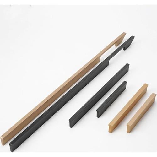 Matte Black / Gold Wardrobe Handle Kitchen Cabinet Handle Long Furniture Door Pull Bar Morden Door Accessory Hardware