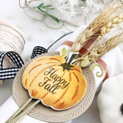 Happy Fall Christmas Greetings Metal Cutting Dies&cordinating Stamps for Scrapbooking Craft Die Cut Card Making Embossing Stenci