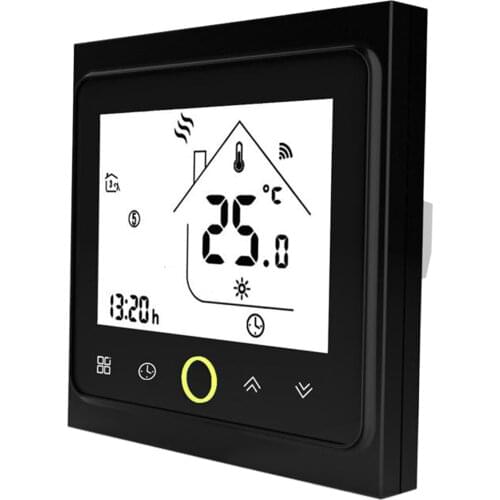 WiFi Progammable Gas Boiler Thermostat, Easy to Program LCD Touchscreen Blue Backlight Display Room Temperature Controller