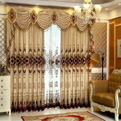 Customized embroidered curtains European luxury high-end atmospheric finished curtain shading Curtains for Living Room Bedroom