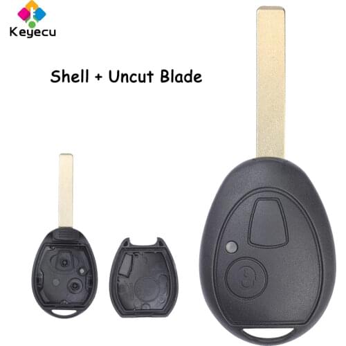 KEYECU Replacement Remote Control Car Key Case Shell Housing With 2 Buttons - FOB for Land Rover 75 for MG ZT-T for BMW Valeo