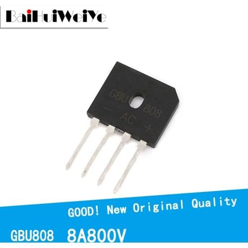 10PCS/LOTE Power Diode Bridge Rectifier 8A 800V GBU808 New Original IC Good Quality Chipset