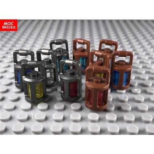 50pcs/lot MOC Bricks DIY Utensil Lantern fit with 37776 Round bricks 1X1 Educational Building Blocks Toys for children Xmas gift