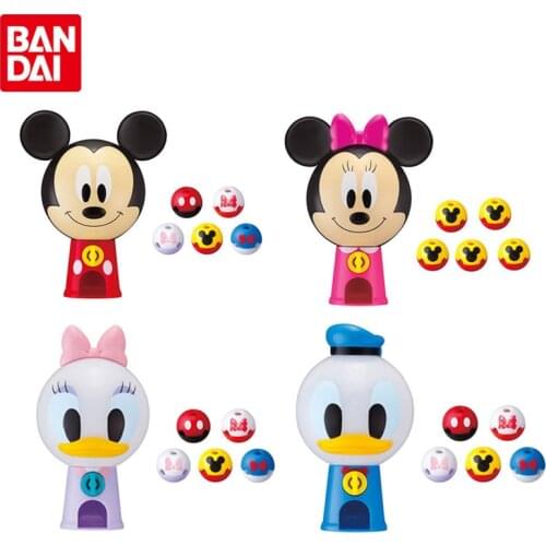 Bandai Genuine Disney Mini Big Head Gacha Machine Mickey Mouse Minnie Mouse Daisy Duck Donald Duck Anime Action Figures Toys