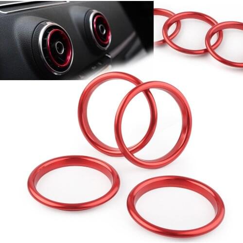 Red Car Air Vent Cover Ring for Audi A3 8V 2012 2013 2014 2015 2016 2017 2018 2019 Auto Decoration Accessories