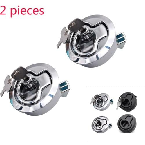 2pcs/set Round Non-locking Handle Flush Boat Marine Latch Cabinet Lift Pull Handle for RV Boat Deck Hatch Lock Stainless Steel