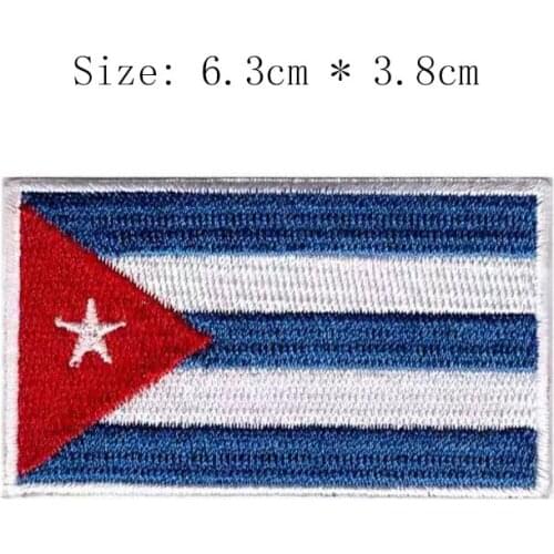 Cuba embroidery flag Wholesale price world falg iron on sew on 100% stitches emblemas clothing left chest sleeve caps shoes
