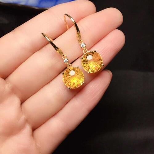 Best Gift Natural Real Citrine Earring Natural And Real 925 sterling silver Citrine Earring