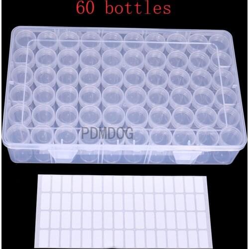 28/56/32/60 Bottles Multipurpose Transparent Container Case Diamond Painting Accessories Beads Storage Box Organizer Tools