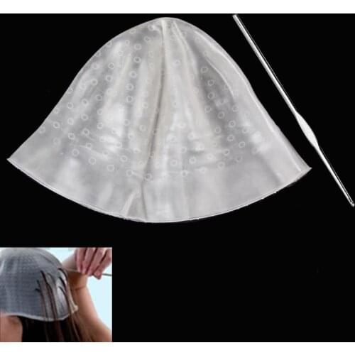 Reusable Hair Colouring Hairdressing Highlighting Dye Cap Hook Frosting