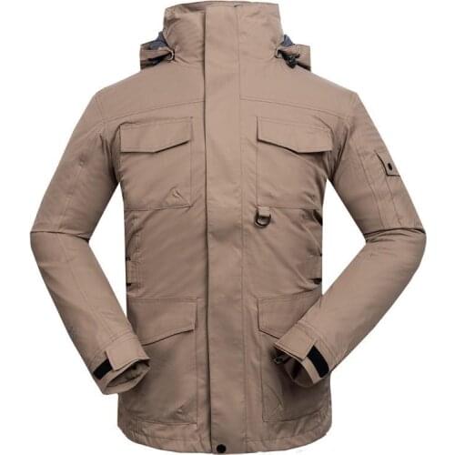 Mens High Quality Softshell Waterproof Outdoor Jacket multi-pocket Waterproof Windproof Camping Trekking Climbing hunting Coats