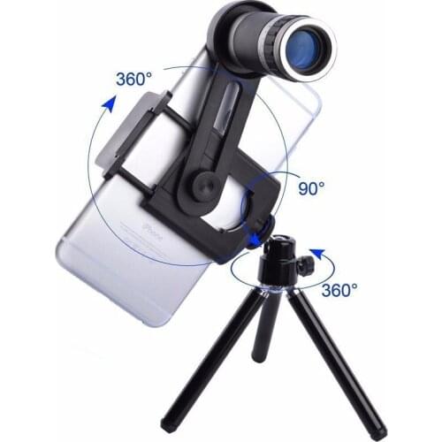 Kit Phone Camera 8X Lens Zoom Telephoto Lenses Telescope With Clip Mobile Tripod Phone Holder For Cell Phone R20