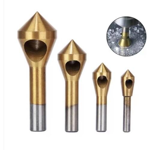 4Pcs 90 Degree 2-20mm Countersink Drill Bit Set Titanium Coated Charmfer Drill Bit Metal Cutting Drill Chamfering