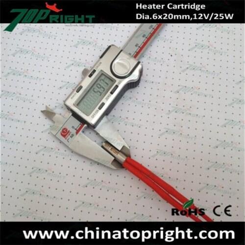 6*20mm 12v 25w heater cartridge, free shipping