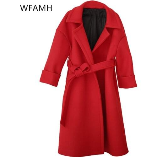 2021 autumn new woolen coat womens winter clothes thick slim-fit lace fashionable red woolen woolen cloth Polyester Full Solid
