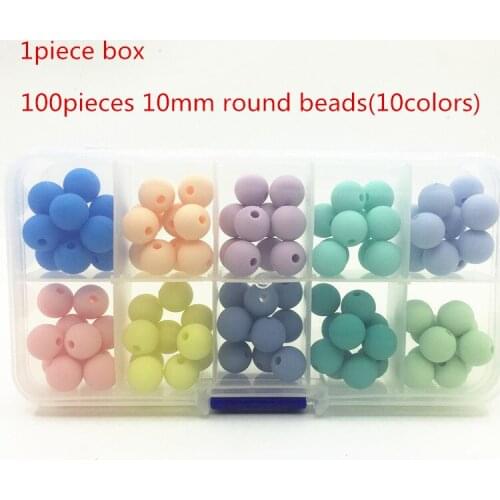 NEW 10MM Round Shape Silicone Teething Beads For DIY Nursing Necklace Food Grade Chew Beads-candy color teething loose beads