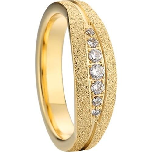 Wedding Ring Engagement Bands Cz Stone Stainless Steel Thin Women wholesale jewelry lots