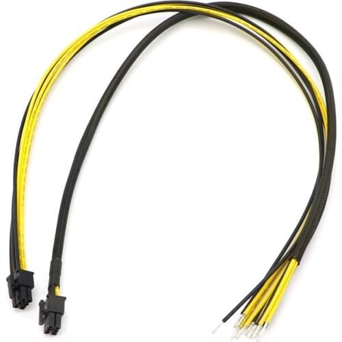 Full Sleeved PCI-E 6Pin Power Supply Cable for Bitcoin Mining