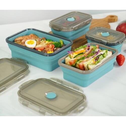 Portable Bento Lunch Box Home Kitchen Tools Waterproof Bento Easy Silicone Food Container Microware Portable Box