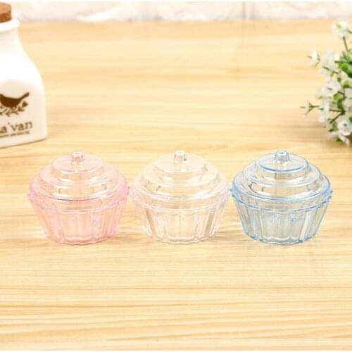30 pcs Free Shipping Transparent Plastic Cake Shape Candy biscuit Box Birthday Party Gift Wrapping Container Small Jewelry Bank