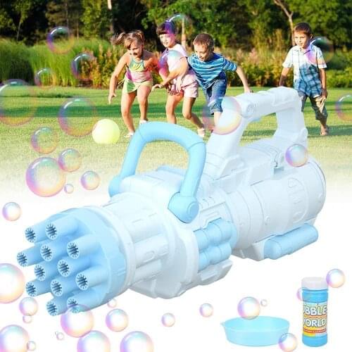 Bubble Machine for Kids Automatic Bubble Maker 12 Hole Electric Bubble Gun Outdoor Toys for Boys and Girls