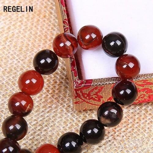 REGELIN Round Natural Stone Beads 4/6/8/10/12/14mm Round Crystal Quartz Loose Beads 1strip DIY Bead Bracelet Craft Jewelry