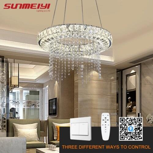 Dimmable LED Chandeliers Modern Crystal Smart Lighting For Dining room Kitchen Living room Lamp Chandelier lustre industriel