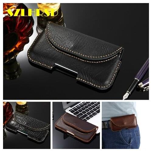 SZLHRSD for ASUS ZenFone Max M1 ZB555KL Handmade Case Genuine Leather Holster Belt Clip Phone Cover Waist Bag