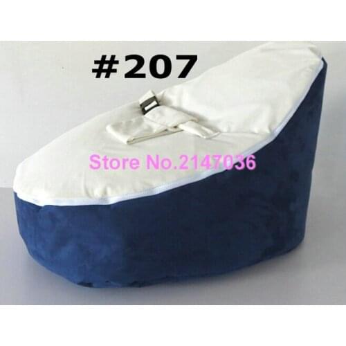 Navy blue with white seat Strap Baby Seat Baby Bean Bag Chair Beanbag Cover Soft Snuggle Bean Bed
